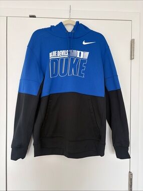 Nike Duke Blue Devils Colorblock Pullover Hoodie - Blue/Black